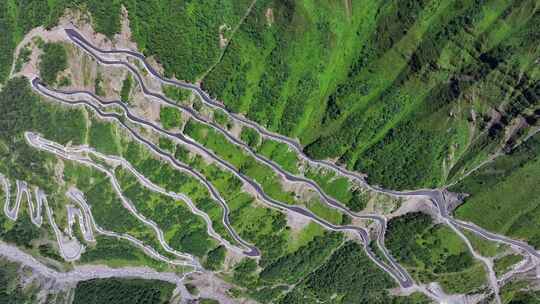 航拍四川独库公路宝康线高山森林风光