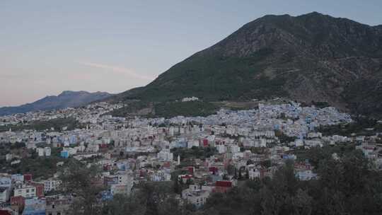 山脉，Chefchaouen，探索，城镇