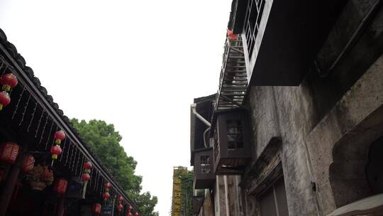 绍兴仓桥直街古街道风景视频