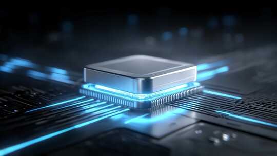 芯片科技感十足数据传输运作