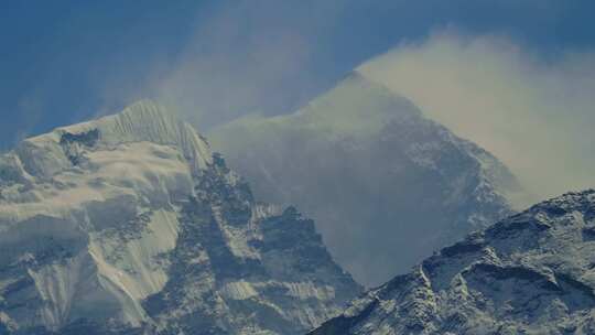 雪山，喜马拉雅山，雪，雾