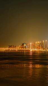 湖北武汉城市夜景灯光竖屏延时