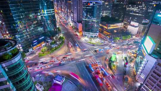 城市夜景道路车辆车流线车轨迹车灯繁华