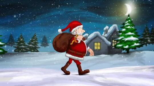 圣诞愿望圣诞老人发礼物动画卡通AE模板