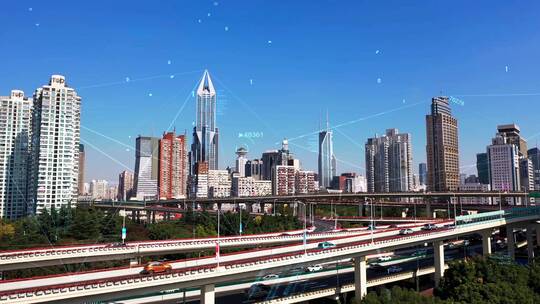 上海城市鸟瞰科技特效