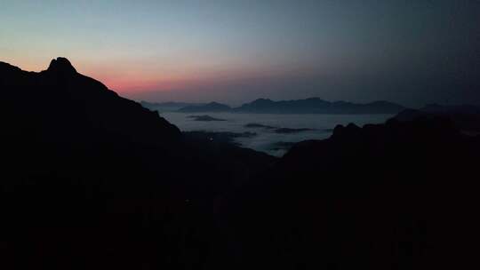 广西贵港北帝山日出云海航拍