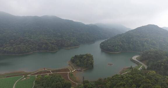 河源万绿湖风景区航拍