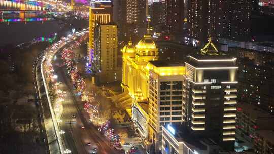 吉林市中级人民法院夜景航拍