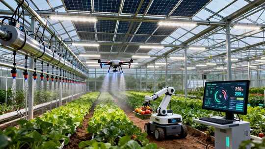 温室大棚内智能农业作业场景