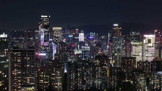 城市写字楼加班夜景航拍