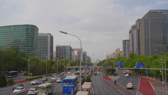 北京二环SOHO城市道路风景