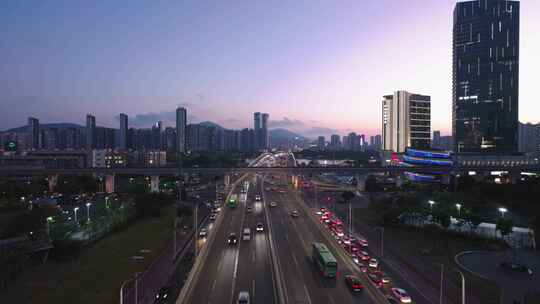 广东珠海城市夜景前山河万丽酒店悟3航拍