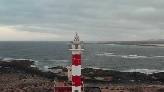 灯塔，富埃特文图拉，海洋，海滩