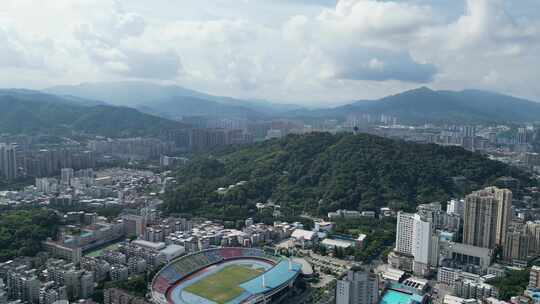 航拍福建龙岩莲花山公园