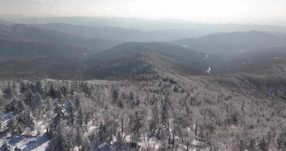 长白山雪岭景区航拍