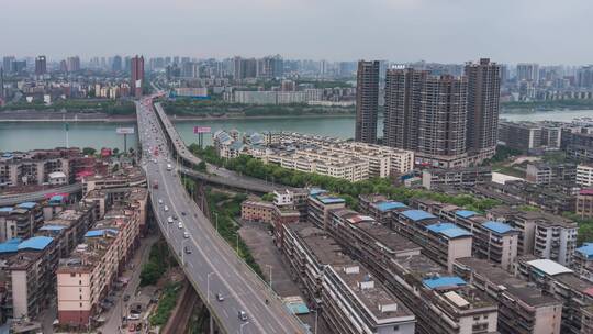 湖南衡阳湘江大桥日转夜延时摄影4k