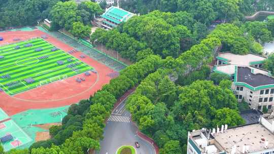 湖北武汉大学文理学部校区航拍校园珞珈山风