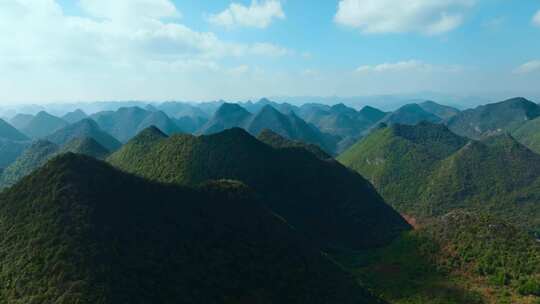 群山自然风光鸟瞰全景