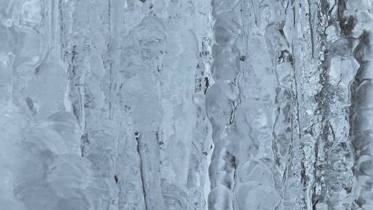 江南高山冬季冰瀑冰雪冰融化视频素材模板下载