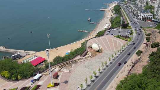 大连海贝广场 城市海岸线 4k