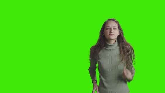 绿屏，女人，跳舞， Chromakey