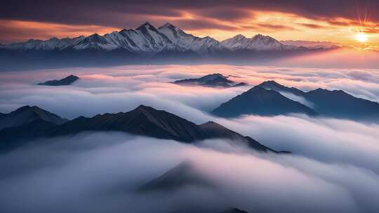 珠穆朗玛峰喜马拉雅山脉青藏高原雪山