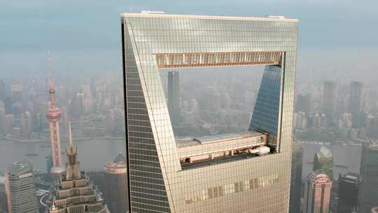 航拍 上海日出 环球金融中心 城市风光