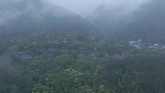 天台山国清寺建筑视频航拍