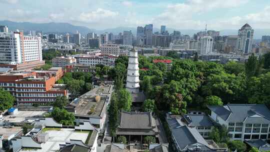 航拍福州定光寺定光塔白塔