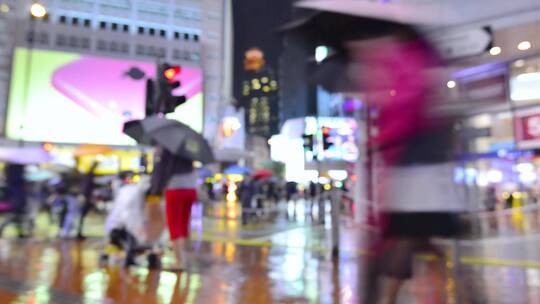 香港商场街头人群延时摄影