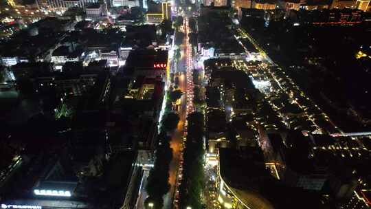 广西桂林城市地标夜景航拍