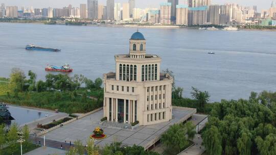 航拍武汉城市风光地标建筑