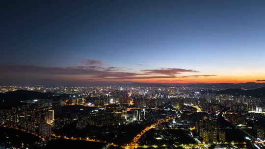 【延时】云南昆明城市晚霞夜景