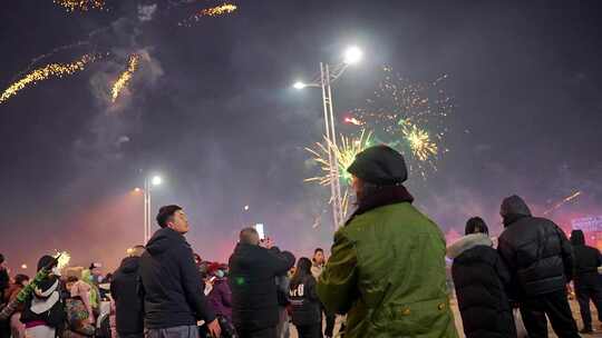 烟花4k慢放新年烟花春节元旦烟花秀