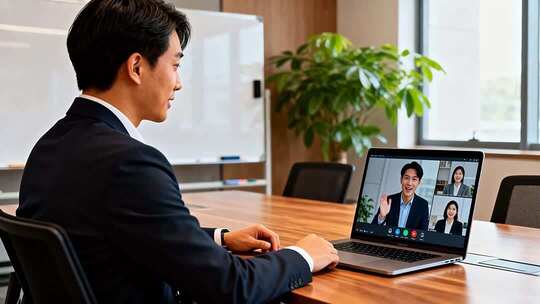 商务人士进行视频会议