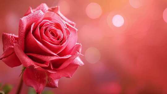 一朵红色的玫瑰花视频素材模板下载