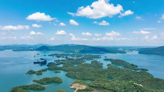 江西庐山西海柘林湖风景区航拍延时