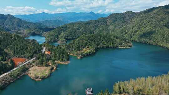 水库湖泊山川航拍