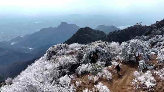 泰山之巅，春日雾凇