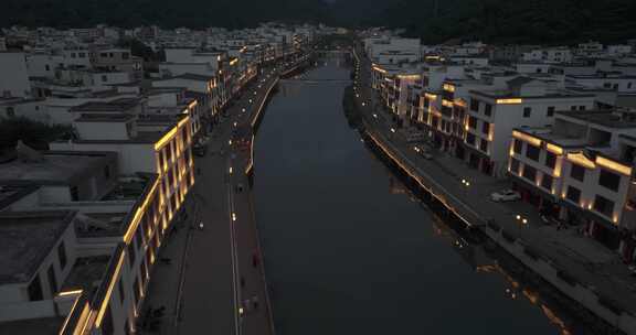 信宜市钱排镇双合村夜景航拍