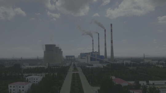 工厂航拍 火力发电 燃煤电厂 热电厂