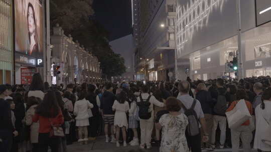 香港跨年夜密集人群视频素材模板下载