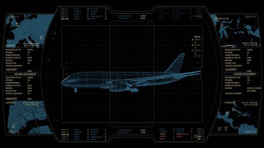 科幻飞机信息可视化大屏数据AE模板 folder
