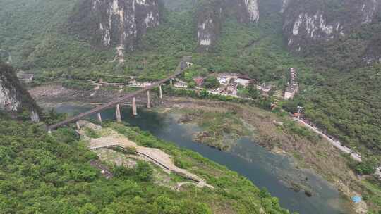 广西河池小三峡景区航拍视频素材模板下载