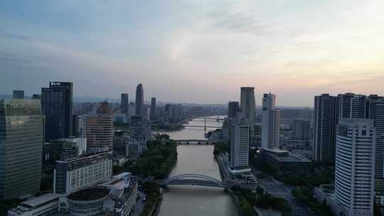 航拍浙江宁波城市风光宁波建设