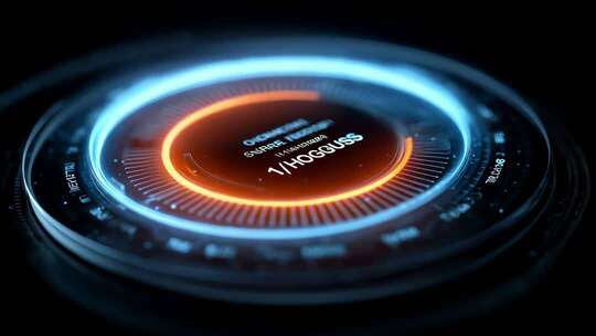 科幻圆形UI界面数据信息流转动