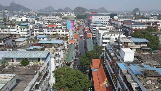 航拍广西桂林旅游城市