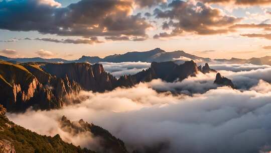 山峦云海壮丽全景