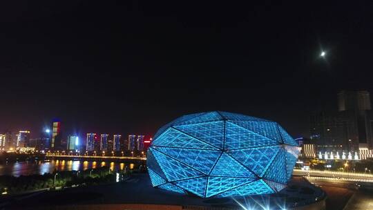 沈阳夜景 剧院夜景 车流交通 夜景大桥