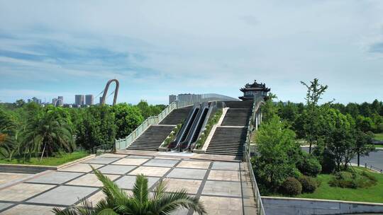 绍兴市迪荡湖公园城市环境视频素材模板下载